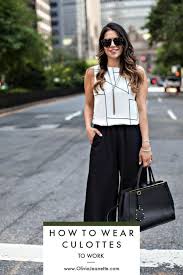 How To Wear Culottes To Work Olivia Jeanette Fashionable Work Outfit How To Wear Culottes Summer Work Outfits