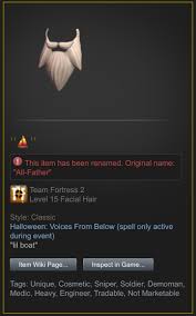How Much Is The Halloween Spell Voices From A Below Worth On A All Father Team Fortress 2 Scrap Tf Forums