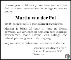 Martin van de pol was een goede marathonschaatser, tot een gruwelijke val op 25 oktober 2014 in thialf, heerenveen, hem de weg naar de top versperde. Martin Van Der Pol 03 10 2008 Overlijdensbericht En Condoleances Mensenlinq Nl