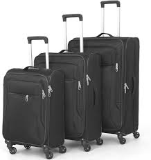 3pcs Set Softside Luggage Sets With Spinner Wheels, Expandable Softshell  Suitcase Set with front pocket, 28inch, 24inch,20inch Lightweight fabric ...