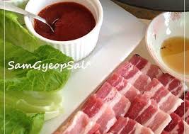 Samgyeopsal Korean Style Pork Belly Bbq At Home Recipe By Cookpad Japan Recipe Pork Belly Samgyeopsal Recipes