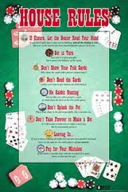 Poker House Rules Poster Aquarius Images Party Rules Poker Party Poker Cards