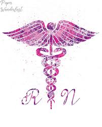 Nurse Symbol Caduceus Rn Watercolor Printable Poster Wall Art Print Printable Posters Wall Art Nurse Symbol Nurse Art
