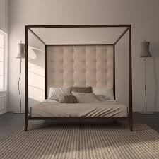 Il rivestimento è sfoderabile e lavabile e può essere realizzato scegliendo tra i tessuti in campionario. Letto A Baldacchino Moderno Imbottito