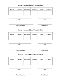 fillable online venture advanced band practice chart venture