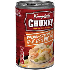 It has all the best flavors of a chicken pot pie but in soup form, which i personally think is even better than pie form. Campbell S Chunky Pub Style Chicken Pot Pie Soup 18 8 Oz By Campbell S Chunky At Fleet Farm