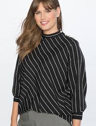 Stripe Top With Pearl Detail Women S Plus Size Tops Eloquii