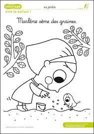 Grandir Avec Nathan Coloriage Marlene Seme Des Graines Coloriage Nature Coloriage Jardinage Maternelle