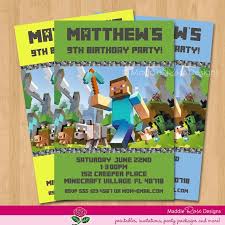 If you will stick with the background of the minecraft game or just a simple block color. Minecraft Invitation Printable Minecraft By Maddierosedesignz 8 99 Minecraft Birthday Invitations Minecraft Birthday Minecraft Invitations