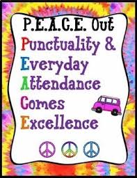 P E A C E Out With Attendance Punctuality Editable Kit