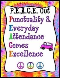 p e a c e out with attendance punctuality editable kit