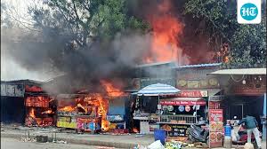 12 shops gutted in fire at local market in Crossings Republik Township | Hindustan Times