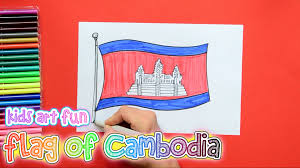 How To Draw And Color The National Flag Of Cambodia Flag Drawing National Flag Flag