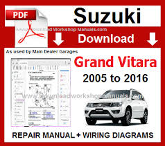 Suzuki Grand Vitara 2005 To 2016 Workshop Repair Manual Download Repair Manuals Grand Vitara Suzuki Jimny
