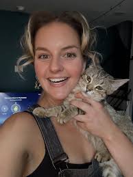 It's all very exciting.” 🩵 -Annie, The Real Thing • New kitty, new show!  🐾 • THE REAL THING @lanterntheater dir. Peter DeLaurier Sept. 4