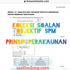 Koleksi Soalan Objektif Spm Prinsip Perakaunan