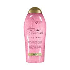 Ogx Sensitive Rose Water Pink Sea Salt Scrub Wash 19 5 Fl Oz Pink Sea Salt Liquid Body Wash Body Skin Care