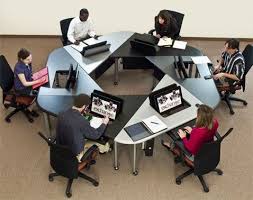 Exchange Hexagon Collaboration Tables Collaboration Tables Meeting Room Design Office Furniture Design Office Layout