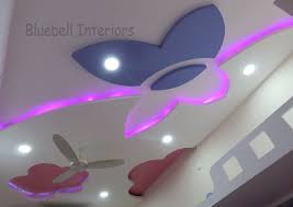 Girls Bedroom False Ceiling Pink Lighting Pink Blue Bedroom Flowers Butterfly In Ceiling Design Living Room Bedroom False Ceiling Design Ceiling Design