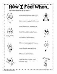 Free preschool and kindergarten worksheets. Feelings Worksheets