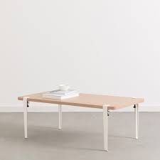 Delivery within 10 to 15 days for items in stock. Contemporary Coffee Table Santiago Tiptoe Oak Powder Coated Steel Base Rectangular