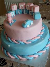 Layers of chocolate, vanilla and mocha chiffon cake filed with luscious chocolate frosting and vanilla cream icing. Double Christening Cake Cakecentral Com