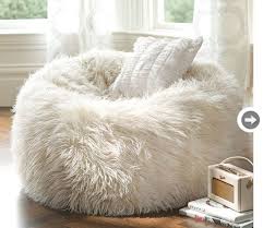 Shabby Chic Style Bean Bag Chair White Fluffy Chair New Room