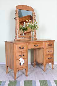 165 Rustic Old Dressing Table With Mirror And Chunky Stool Lots Of Character Shabby Chic Pine Furniture Arm Chairs Living Room Dressing Table With Stool