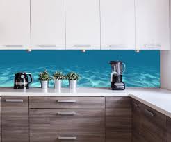 Kuchenruckwand Hellblau Unter Wasser M1053 Wandmotiv24