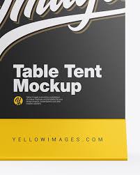Download Plastic Table Tent Mockup In Indoor Advertising Mockups On Yellow Images Object Mockups PSD Mockup Templates