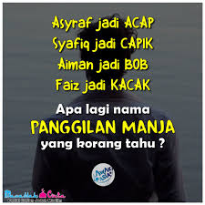 Contoh penggunaan untuk nama panggilan di bahasa inggris. Panggilan Manja In English