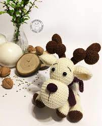 Amigurumi Reindeer White Deer Crochet Fawn Stuffed Animal Etsy Gender Neutral Baby Shower Gifts Cuddly Toy Bear Nursery Decor