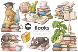 Book Clipart Bundle Books Home Plants Book Stacks Study Etsy In 2020 Book Clip Art Clip Art Plant Book