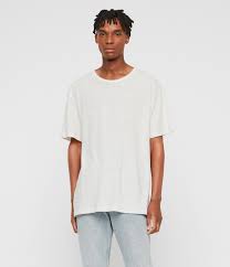 ALLSAINTS Adrian Crew T-Shirt in Chalk White/Pink