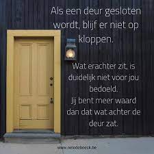 als een deur gesloten wordt deur teksten gevoelens