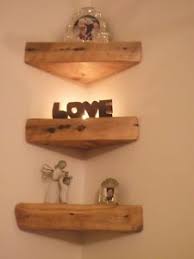 3 X Reclaimed Chunky Unique Floating Solid Wood Corner Shelves Ebay Decoracion De Esquina Esquineros De Madera Estantes De Pared