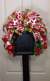 Christmas Mailbox Swag Mailbox Decor Red And Green Christmas Mailbox Decorations Mailbox Decor Christmas Swags