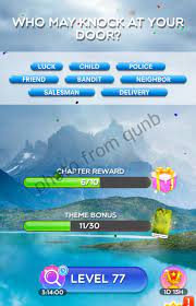 Word Crush Level 76 Who May Knock At Your Door Answers Qunb
