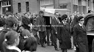 The Funeral Of Mrs Maura Meehan 31 Years Of Brantry Street Belfast Exits Unto The Falls Road From Clonard Street Ireland History Civil Rights March Funeral