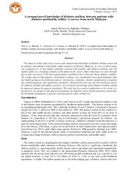 Also, ramadan triggers a prime dietary change leading to increased risk of nutritional issues from improper eating habits and reduction in physical activity level (hamdy et. Pdf A Comparison Of Knowledge Of Diabetes Mellitus Between Patients With Diabetes And Healthy Adults A Survey From North Malaysia Texila International Journal Academia Edu