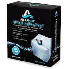Vingli 50 gallon collapsible rain barrel, portable water storage tank, rainwater collection system downspout, water catcher container with filter spigot overflow kit 3.7 out of 5 stars 1,399 $42.99 $ 42. Alexapure 5 Gallon Water Tote Bpa Free With Sturdy Carrying Handle My Patriot Supply