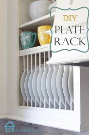 diy inside cabinet plate rack diy
