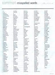 Common Misspelled Words Spelling Bee Words Misspelled Words Spelling Words