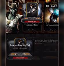 The app will then give you a six digit code . Mortal Kombat X Mobile Fan Community Guess What Revenant Kung Lao S Ea Is On Again You Can Purchase His Ea Pack To Get Him 2 Weeks Early You Will Get His