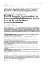 The BIAD Standards: Recommendations for Archaeological Data Publication and  Insights From the Big Interdisciplinary Archaeological Database