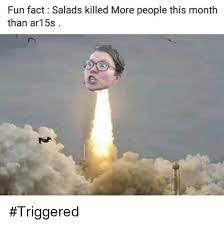 Fun Fact Salads Killed More People This Month Than Ar15s Triggered Meme On Me Me