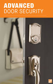 Schlage Sense Satin Nickel Camelot Trim Smart Deadbolt Be479aa V Cam 619 The Home Depot Schlage Smart Deadbolt Home Security Tips