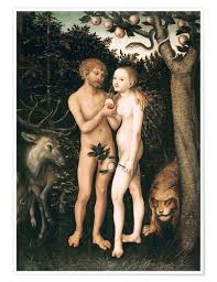 Adam and Eve' by Lucas Cranach d.Ä. as a print or poster | Posterlounge