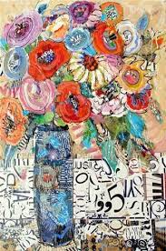 Daily Paintworks Original Fine Art C Nancy Standlee Paper Collage Art Collage Artists Flower Art