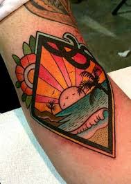 Resultado De Imagen Para Beach Tattoo Traditional Beach Tattoo Traditional Tattoo Sunset Tattoos